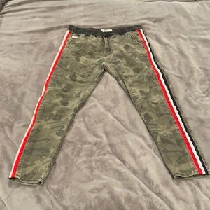 Camo NXP Jeans w/ Red, White, & Blue side stripes